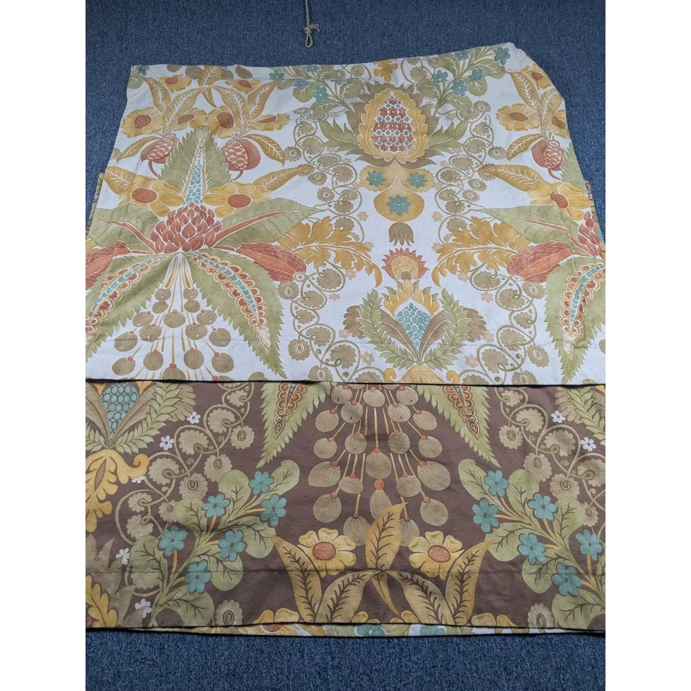 Pottery Barn Standard Pillowcase Cotton Botanical Paisley Floral Brown Gold 2013